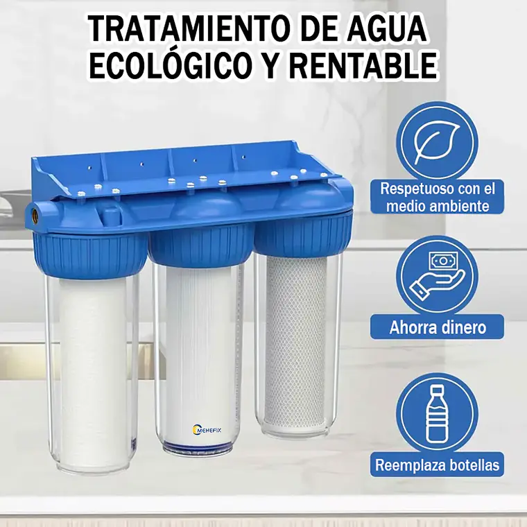 Filtro De Agua 3 Etapas Purificador 10 Pulgadas 5 Micras 2