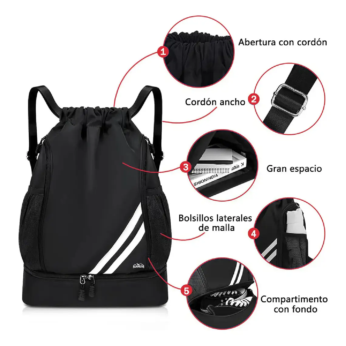 Mochila Deportiva Impermeable De Baloncesto Bolso Con Cordon 4