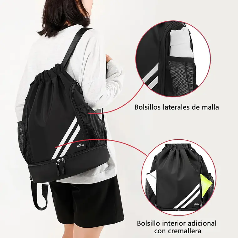 Mochila Deportiva Impermeable De Baloncesto Bolso Con Cordon 5