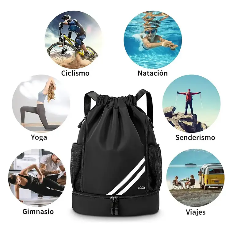 Mochila Deportiva Impermeable De Baloncesto Bolso Con Cordon 6