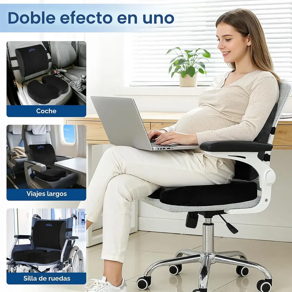 Cojin Lumbar Y Cojin Asiento Silla Ergonomico Viscoelastico 6