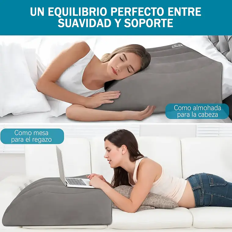 Almohada Cuña Elevación De Piernas Cojín Inflable Relajante 4