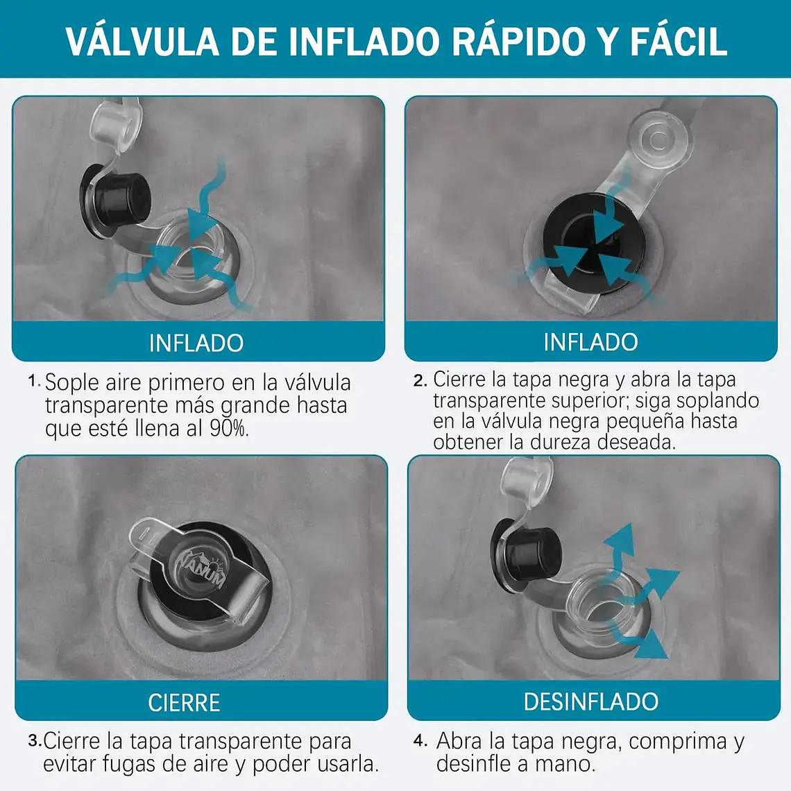 Almohada Cuña Elevación De Piernas Cojín Inflable Relajante 5