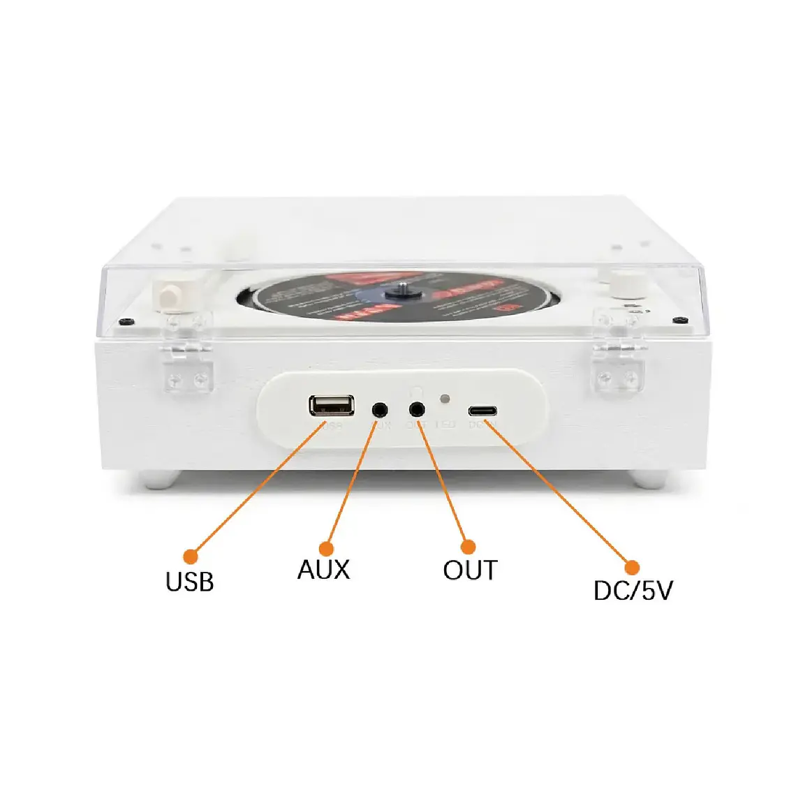 Reproductor De Disco Bluetooth Usb Portátil Retro 2
