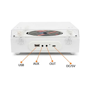 Reproductor De Disco Bluetooth Usb Portátil Retro
