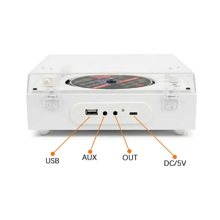 Reproductor De Disco Bluetooth Usb Portátil Retro 2