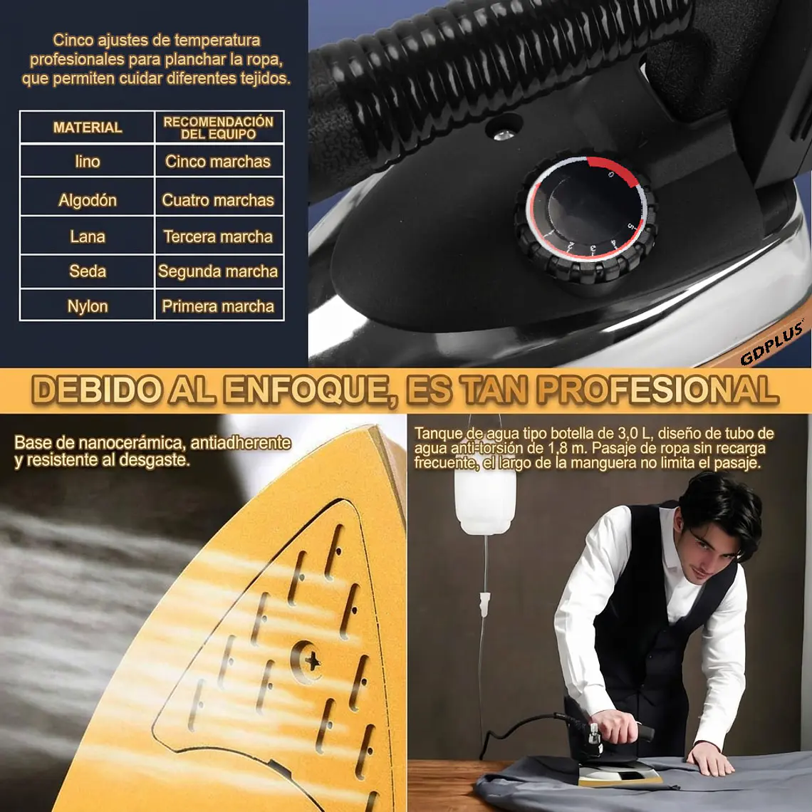 Kit De Plancha De Vapor Industrial Colgante 1300w 3
