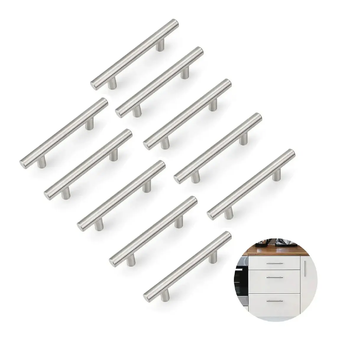 X10 Manillas Tiradores Acero Inoxidable 15cm Puertas Cajones 1