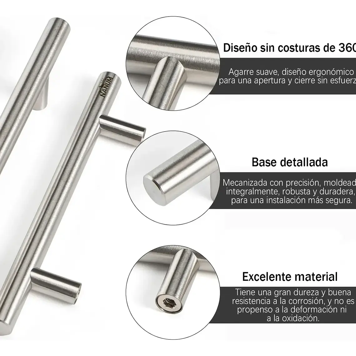 X10 Manillas Tiradores Acero Inoxidable 15cm Puertas Cajones 3