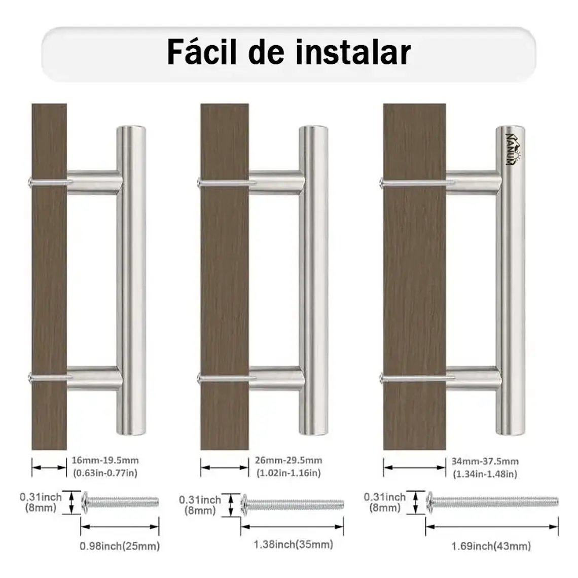 X10 Manillas Tiradores Acero Inoxidable 15cm Puertas Cajones 4