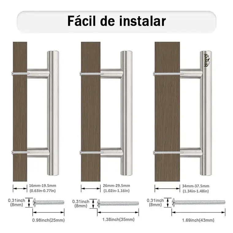 X10 Manillas Tiradores Acero Inoxidable 15cm Puertas Cajones 4
