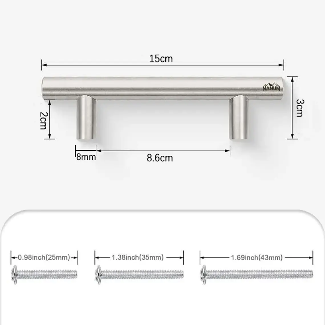 X10 Manillas Tiradores Acero Inoxidable 15cm Puertas Cajones 6