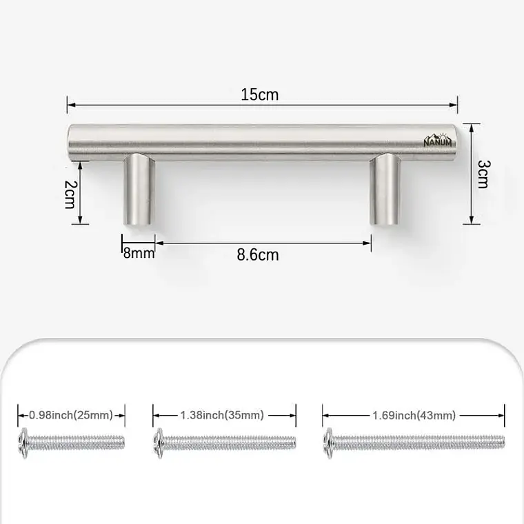X10 Manillas Tiradores Acero Inoxidable 15cm Puertas Cajones 6