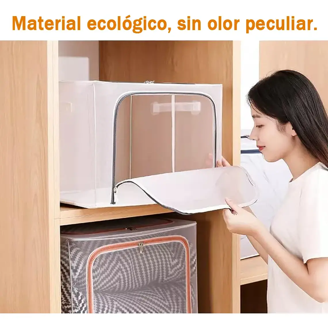 Organizadora Caja Para Ropa Transparente Soporte De Metal 4