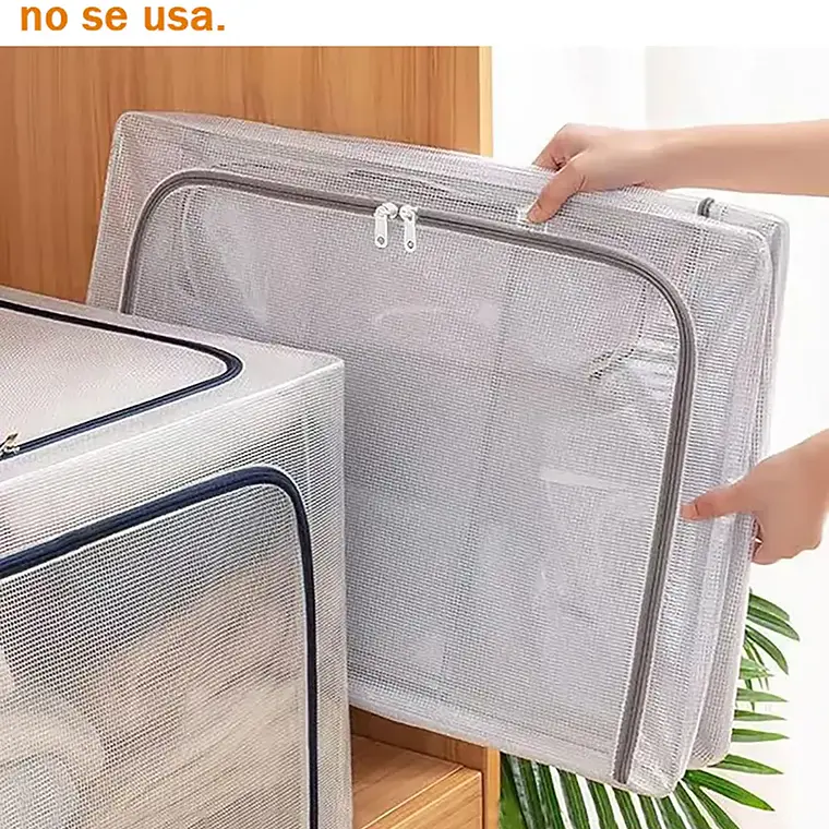 Organizadora Caja Para Ropa Transparente Soporte De Metal 5