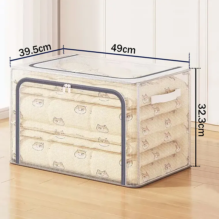 Organizadora Caja Para Ropa Transparente Soporte De Metal 7