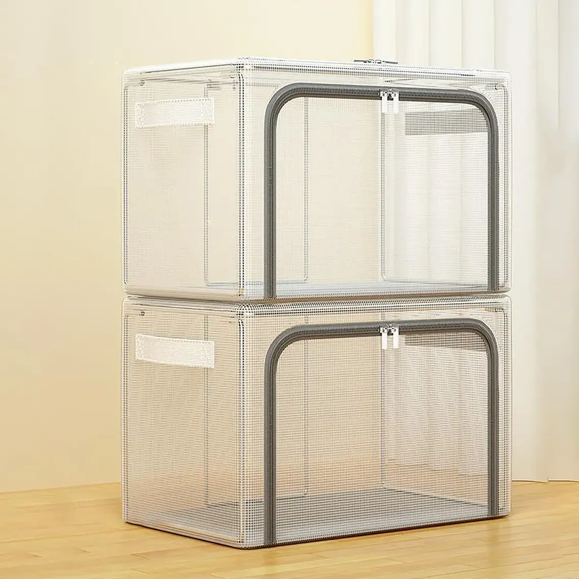 Organizadora Caja Para Ropa Transparente Soporte De Metal 6