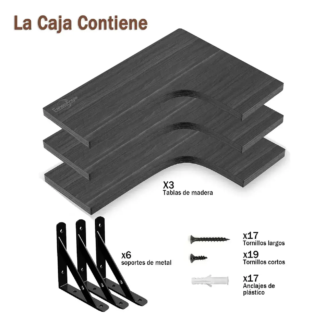 Set 3 Repisas Flotantes Esquineras De Madera Diseño Nordico 6