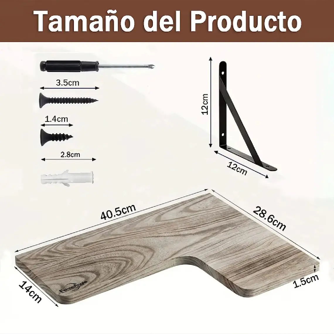 Set 3 Repisas Flotantes Esquineras De Madera Diseño Nordico 9