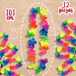 Set 12 Collar Hawaiano Flores Multicolor Cotillon Fiesta - Miniatura 6