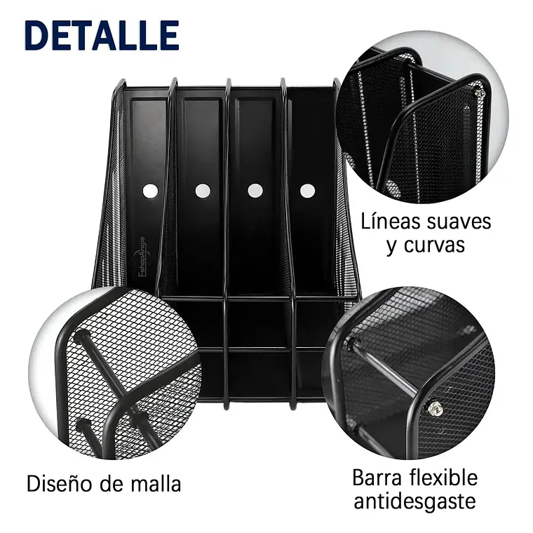 Organizador De Oficina Escritorio Vertical 4 Divisiones 4