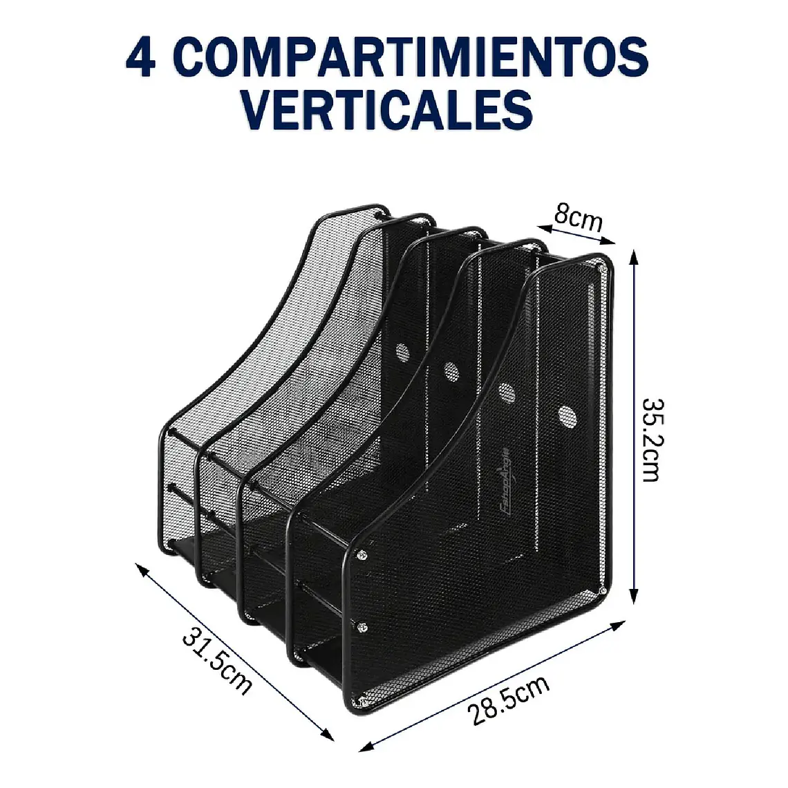 Organizador De Oficina Escritorio Vertical 4 Divisiones 8