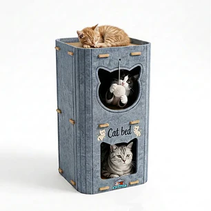 Casa Para Gatos 3 Pisos De Fieltro Cama Cueva Cerrada