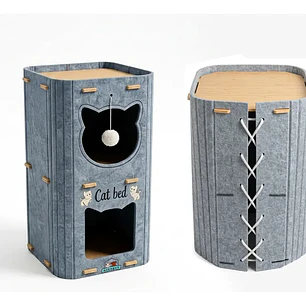 Casa Para Gatos 3 Pisos De Fieltro Cama Cueva Cerrada