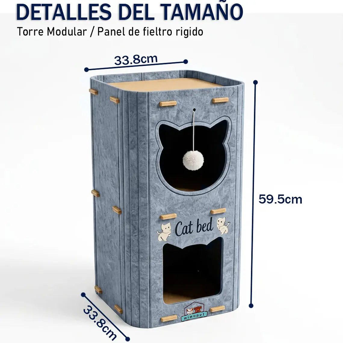 Casa Para Gatos 3 Pisos De Fieltro Cama Cueva Cerrada 5