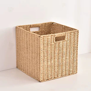 Cesta Canasto Organizador Decorativo De Mimbre Plegable