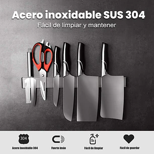 Barra Magnética Para Cuchillos Acero Inoxidable 50cm