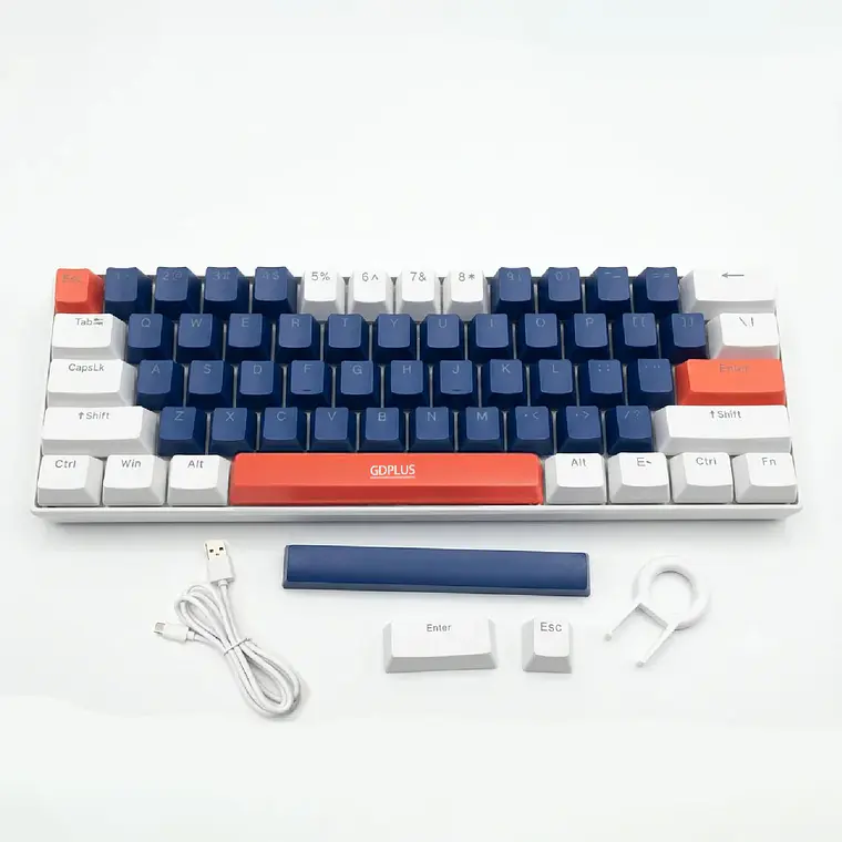 Teclado Mecanico Gamer 60% Rgb Español Hot-swap T60 Usb-c 1