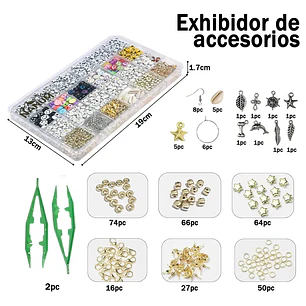 Kit Para Hacer Pulsera Cuentas Mostacillas Letras 24 Colores