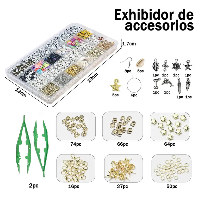 Kit Para Hacer Pulsera Cuentas Mostacillas Letras 24 Colores 2
