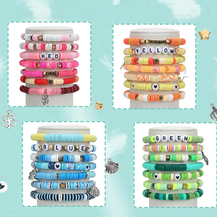 Kit Para Hacer Pulsera Cuentas Mostacillas Letras 24 Colores 6