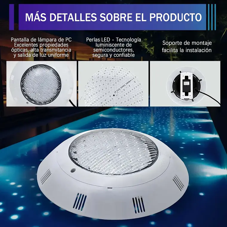Foco Led Piscina Subacuatico 18w Luz Calida Sobreponer 4