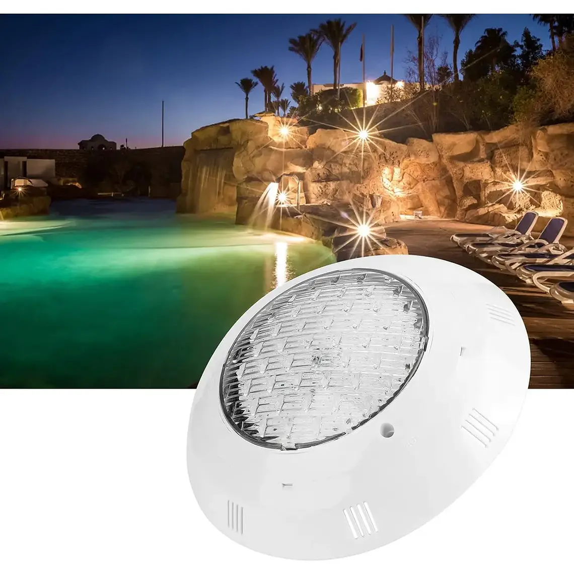 Foco Led Piscina Subacuatico 18w Luz Calida Sobreponer 7