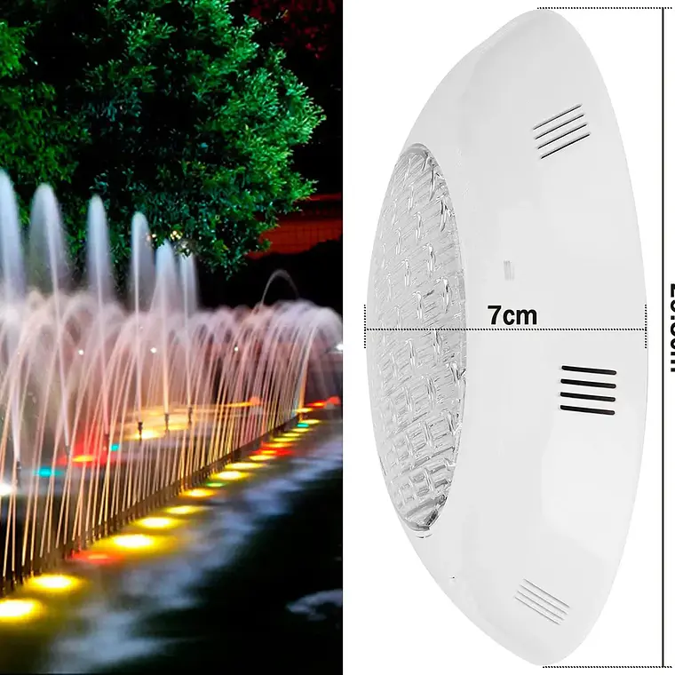 Foco Led Piscina Subacuatico 18w Luz Calida Sobreponer 8