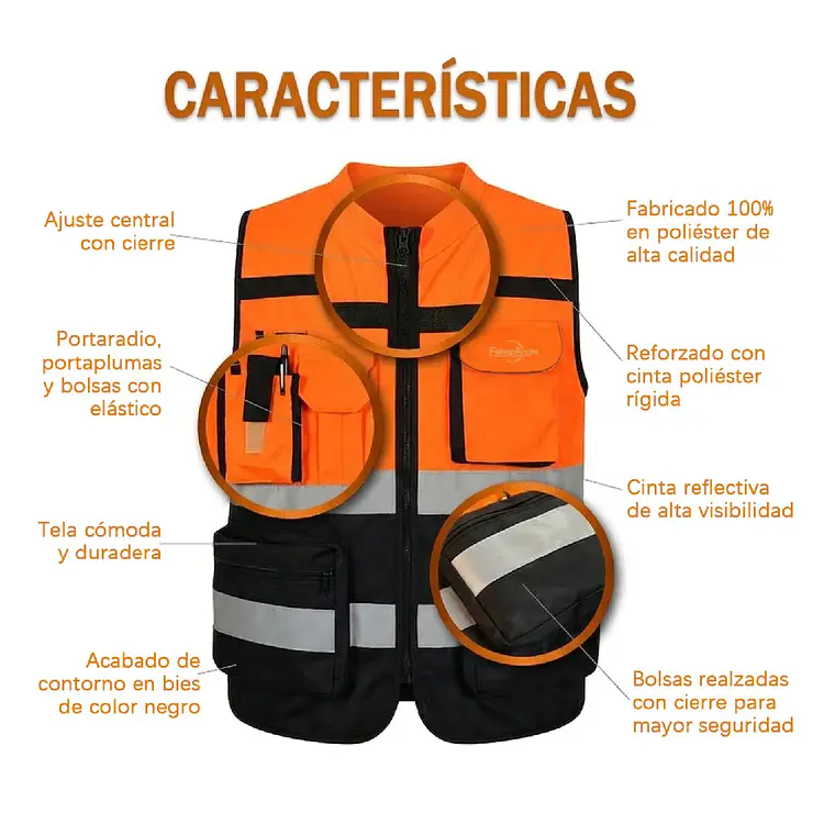 Chaleco Geologo Reflectante Ingeniero Minero Multi Bolsillos 4