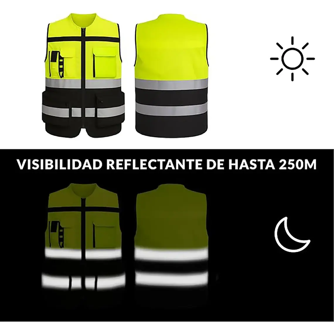Chaleco Geologo Reflectante Ingeniero Minero Multi Bolsillos 5