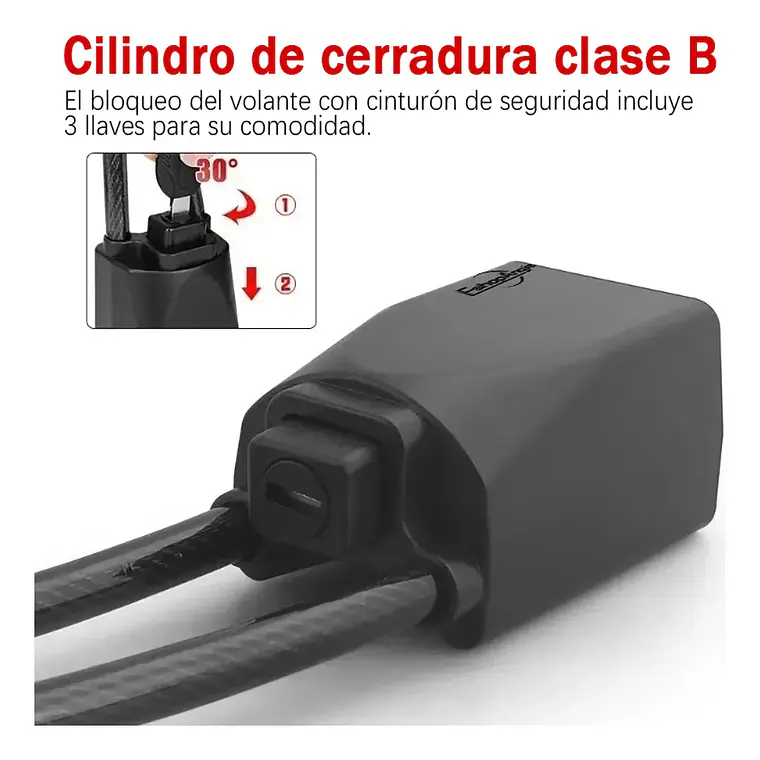 Bloqueo Traba Volante A Cinturón De Seguridad Universal 3