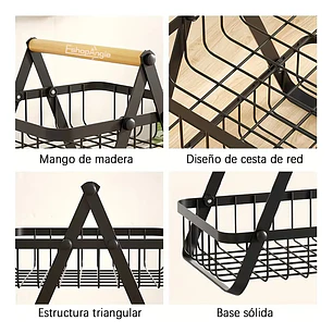 Organizador Canasta Frutero Verdulero Multiuso 3 Niveles