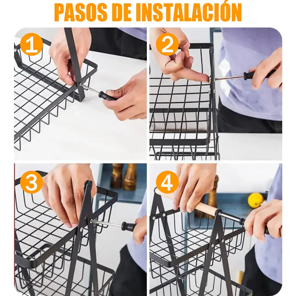 Organizador Canasta Frutero Verdulero Multiuso 3 Niveles 5