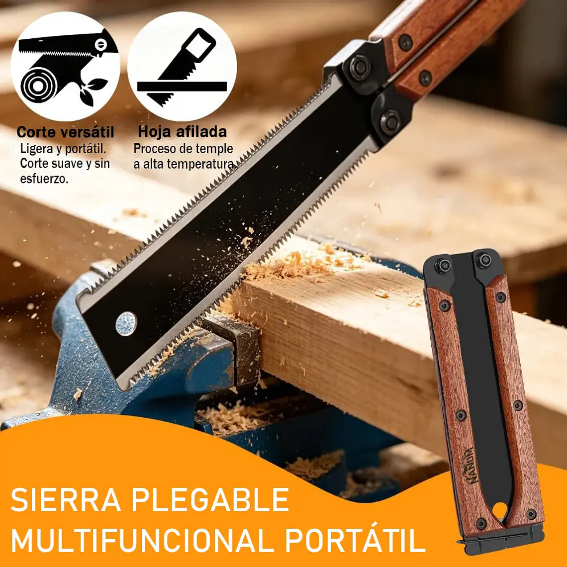 Serrucho Sierra Japones Plegable Doble Filo Tipo Mariposa 4