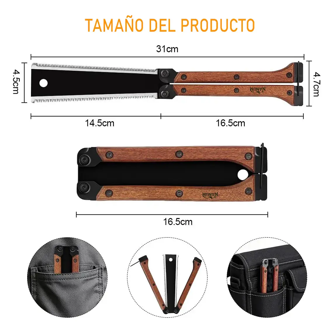 Serrucho Sierra Japones Plegable Doble Filo Tipo Mariposa 8