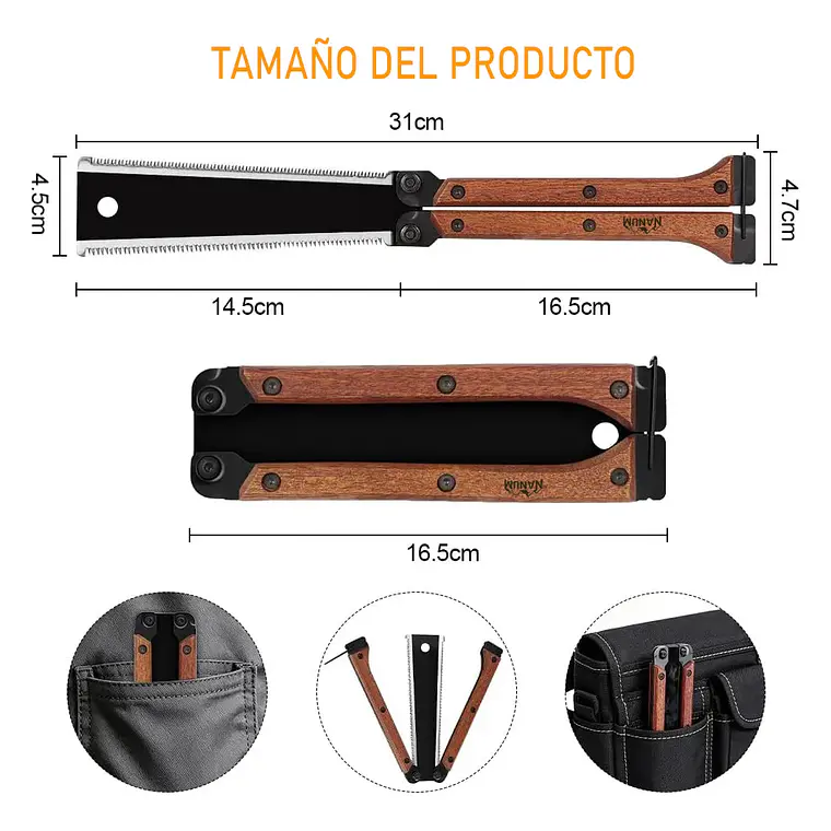 Serrucho Sierra Japones Plegable Doble Filo Tipo Mariposa 8