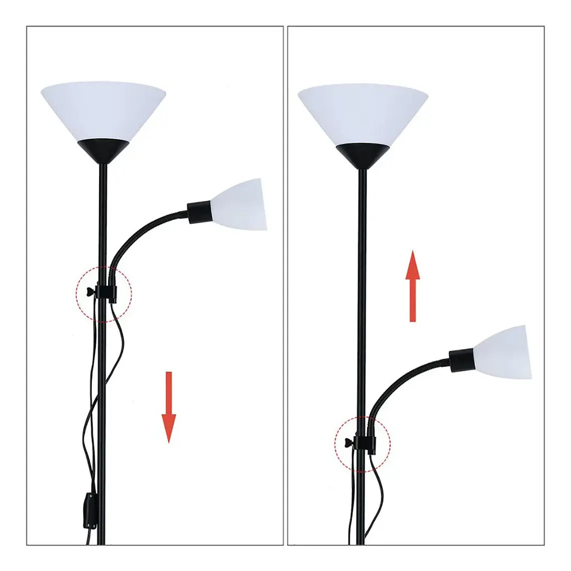 Lampara De Pie Doble Luz Lectura Y Ambiente Flexible Living 4