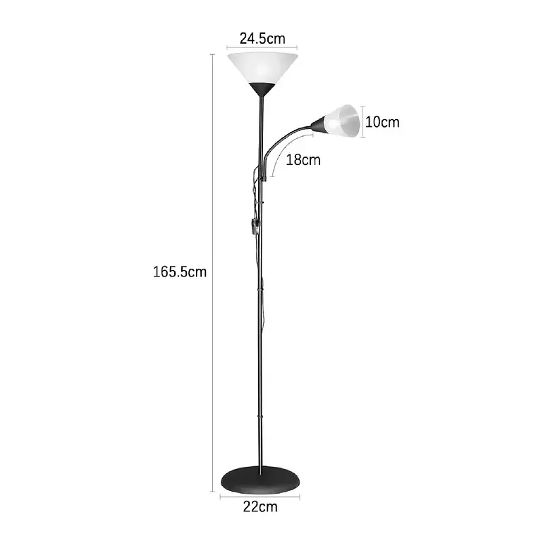 Lampara De Pie Doble Luz Lectura Y Ambiente Flexible Living 8