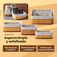 Canastos Bambú Cuadrados Set 3 Unidades Con Forro De Algodón - Miniatura 4