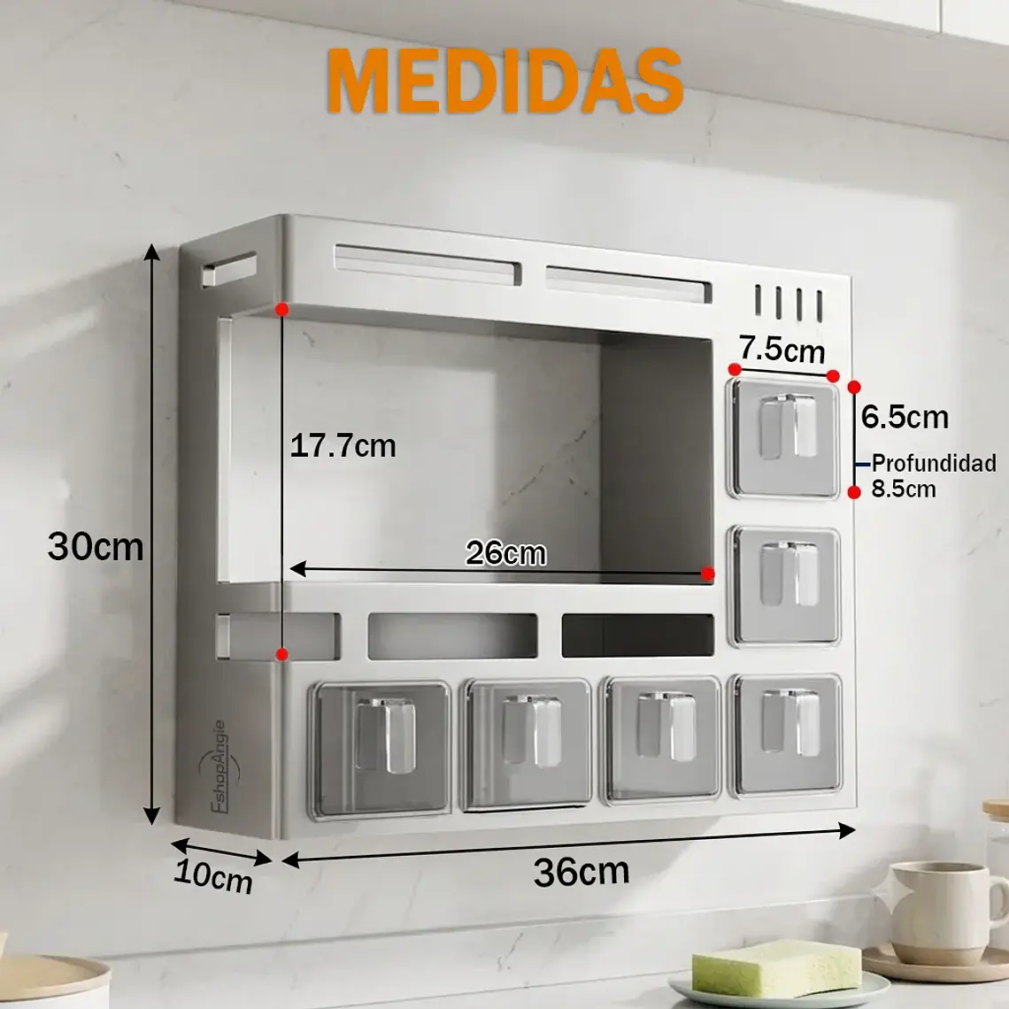 Organizador De Cocina Especias Condimentero Modular Flotante 5